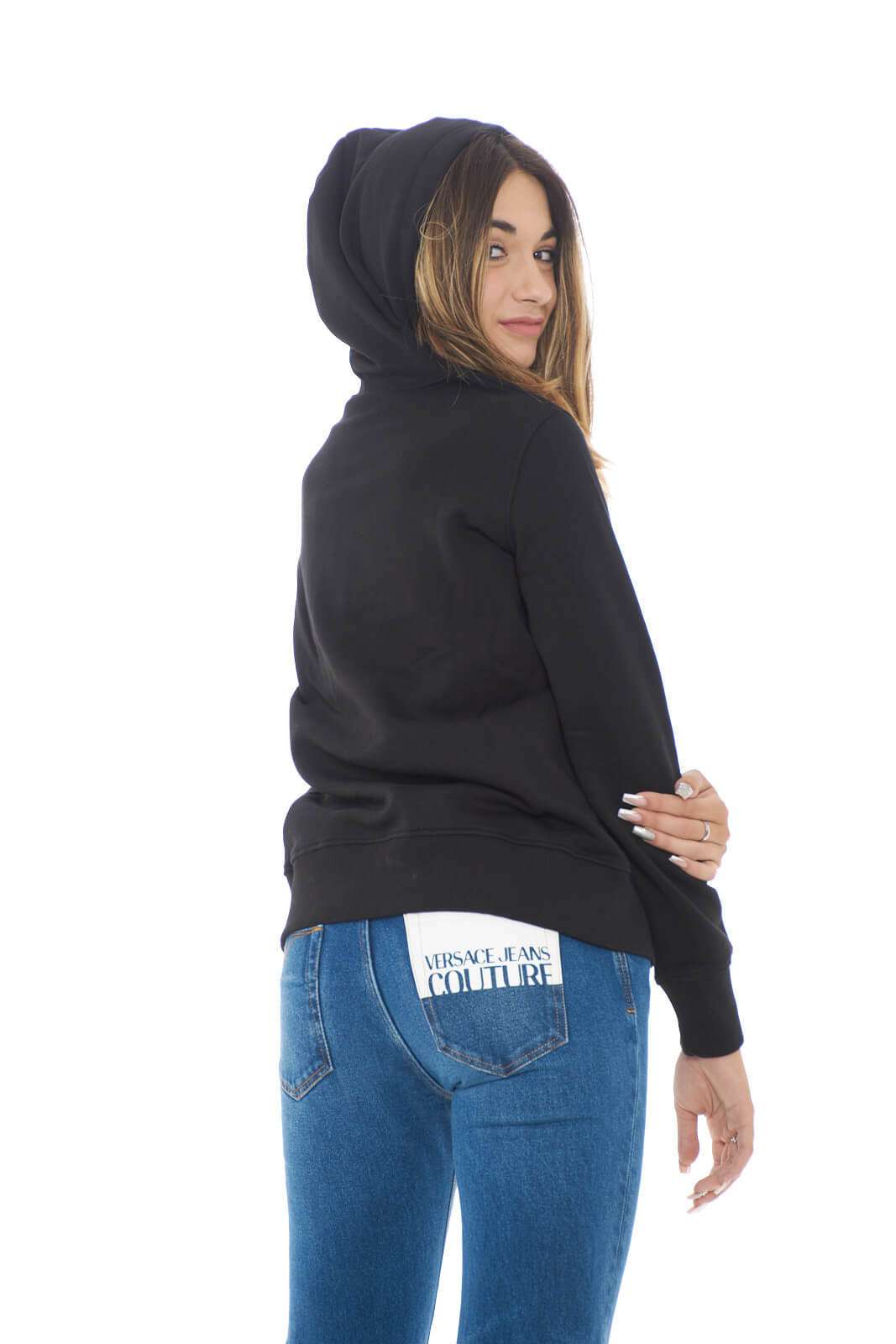 Versace Jeans Couture felpa donna con stampa glitter e logo multicolore