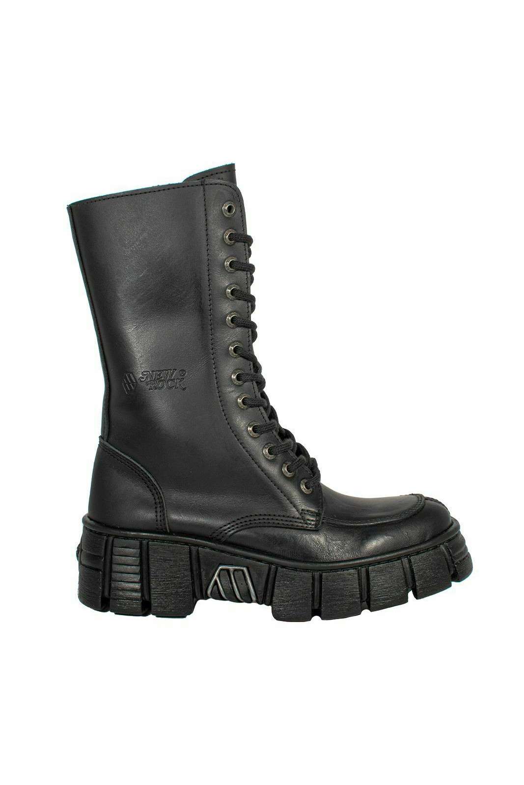 New Rock anfibi donna con cuciture a vista