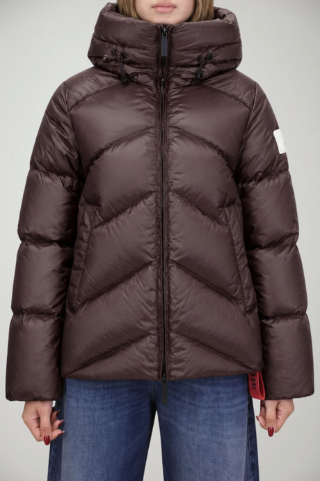 After Label women's Helsinki glossy down jacket / Cocoa