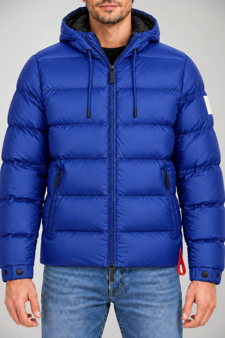 After Label men's Verbier glossy down jacket / Royal