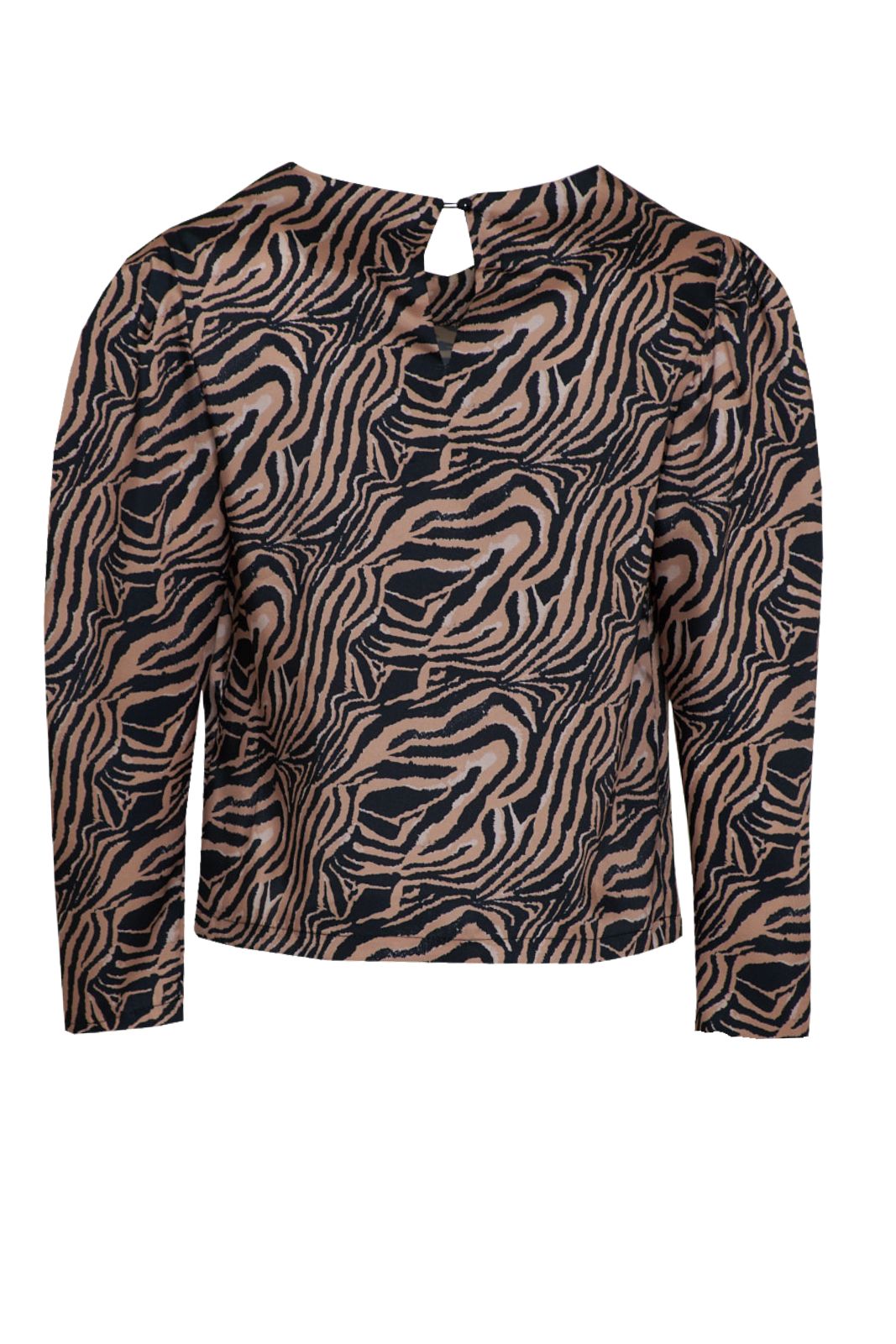Alberta Tanzini Blusa a maniche lunghe con stampa zebrata e gemme applicate