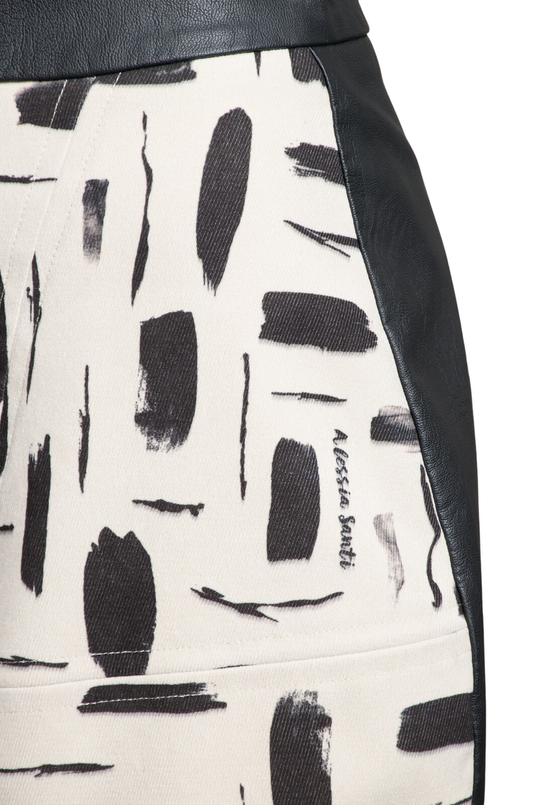 Gonna tubino inserto in ecopelle dettaglio