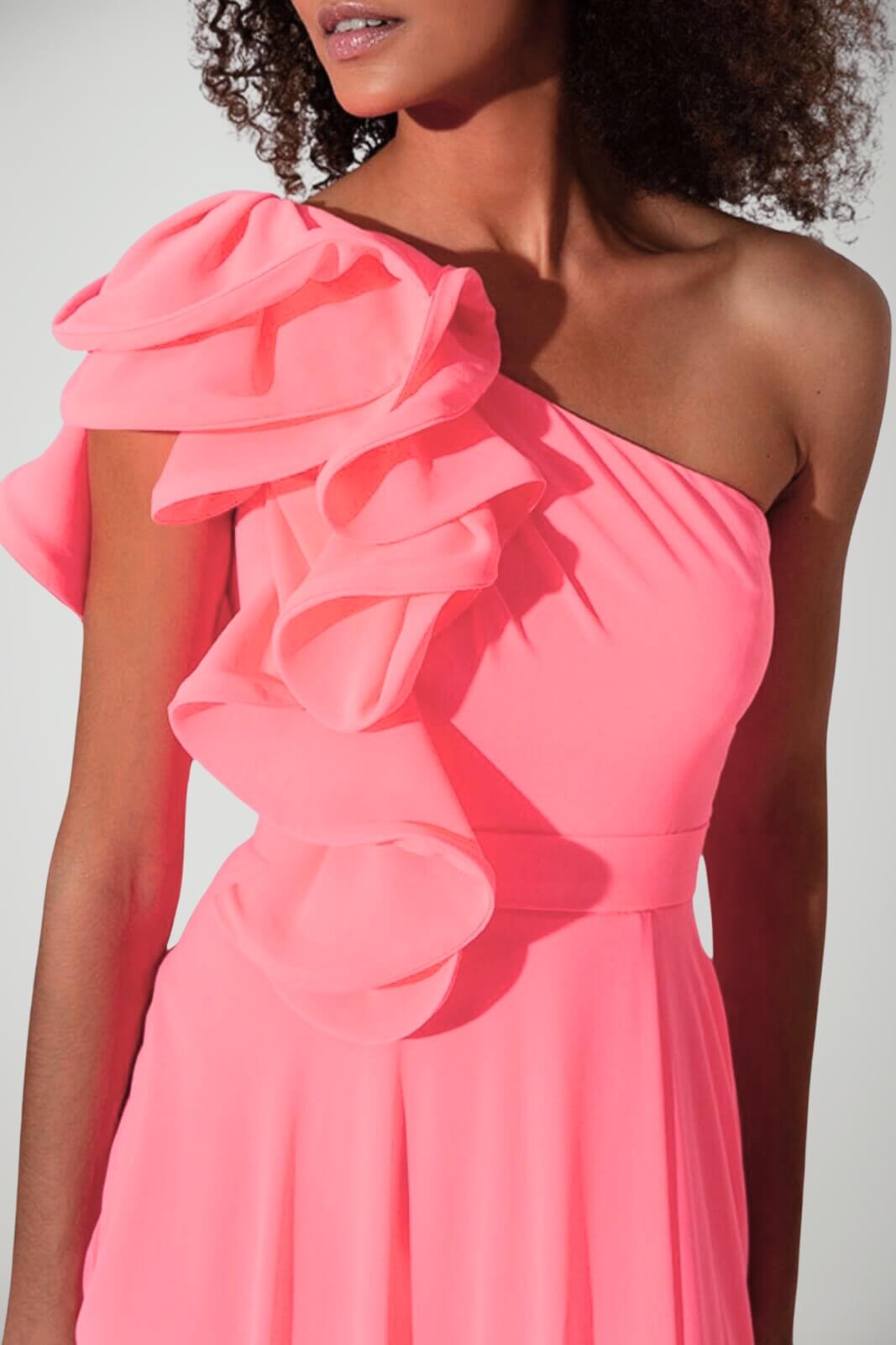 Allure Evening abito donna monospalla rouches dettaglio