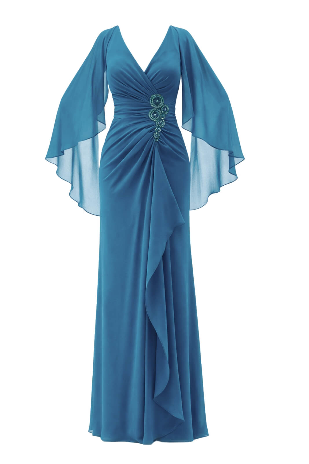 Abito da donna lungo Allure Evening con drappeggio in vita