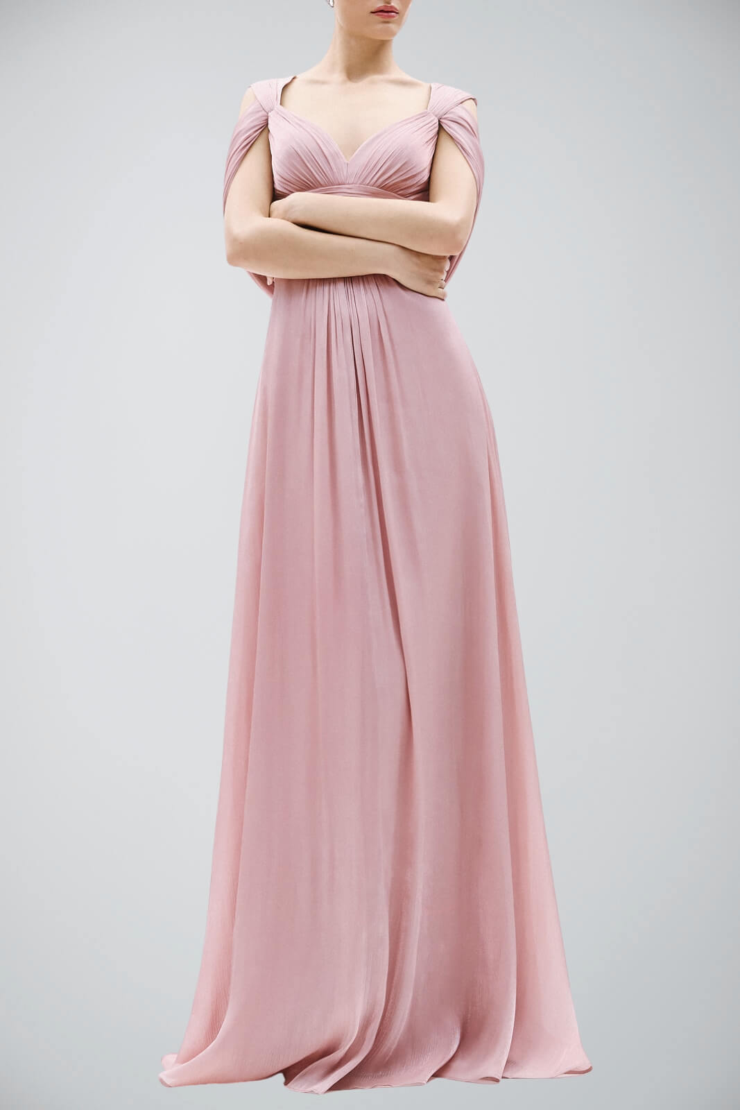 Abito da donna Allure Evening per cerimone lungo con corpetto plissettato