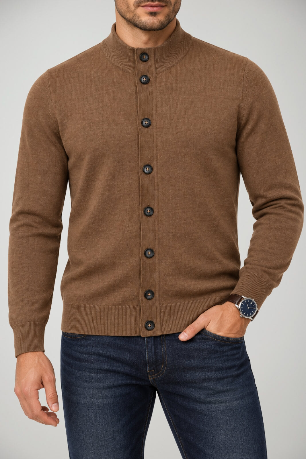 Alpha Studio Cardigan Uomo in lana merino