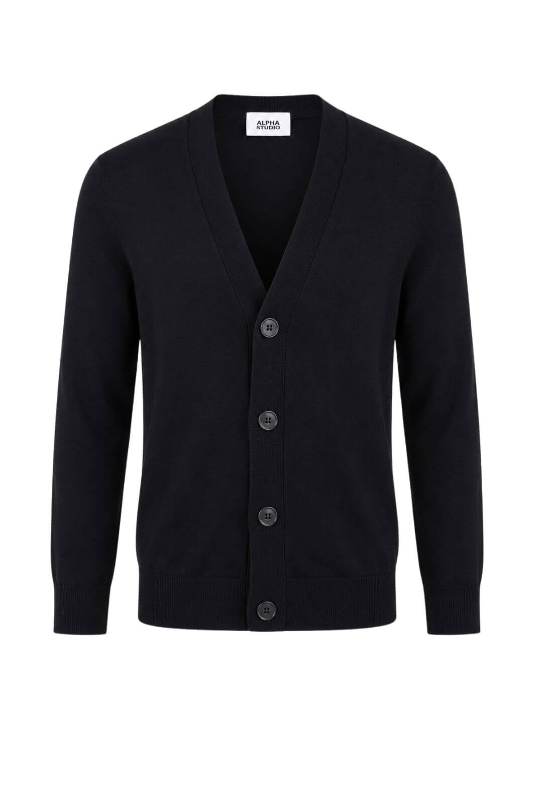 Alpha Studio Cardigan Uomo in lana Regular fit / Nero