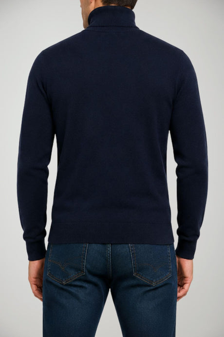 Alpha Studio Dolcevita Uomo in lana Slim fit / Blu notte