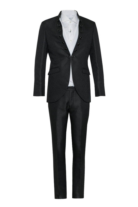 Abito da uomo Angelo Toma damascato con gilet fronte