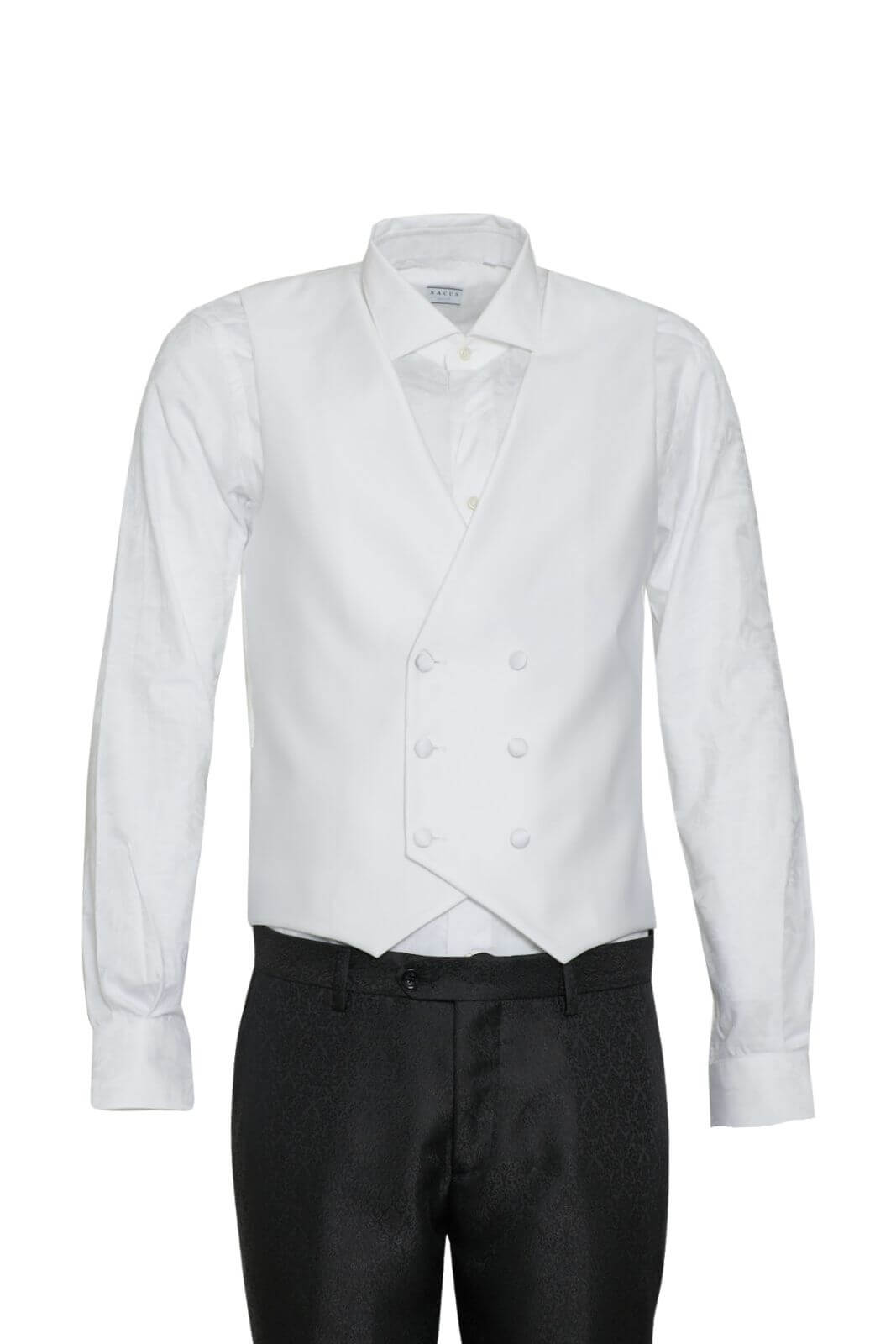 Abito da uomo Angelo Toma damascato con gilet fronte 1