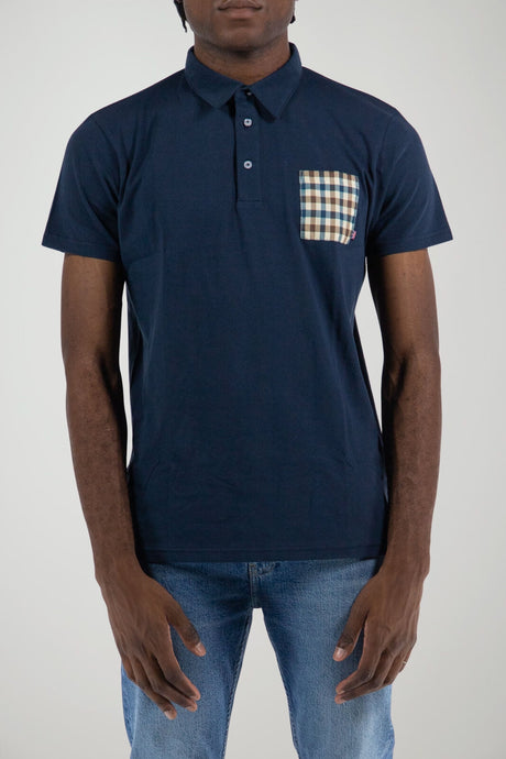 Aquascutum Polo Uomo con taschino check
