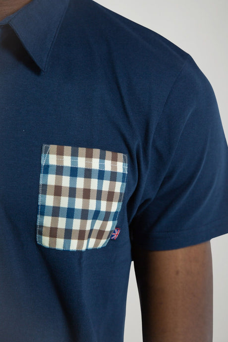 Aquascutum Polo Uomo con taschino check