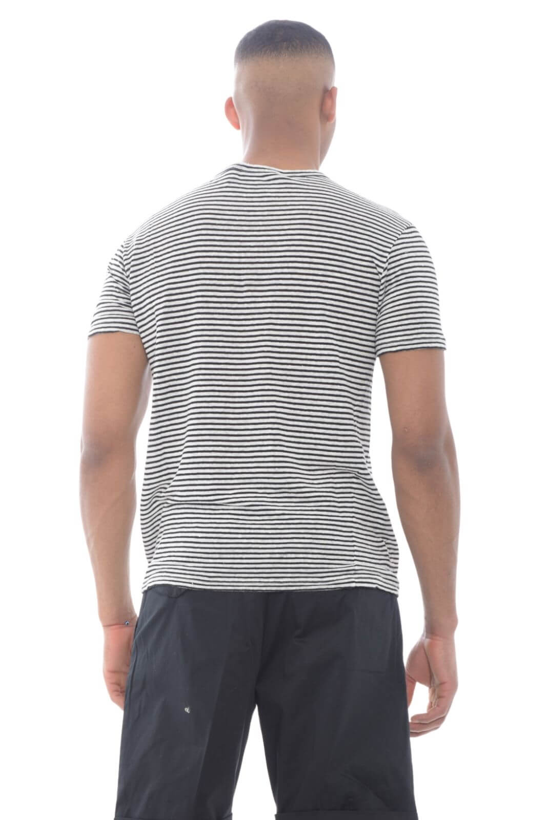 Amaranto T Shirt uomo fantasia rigata