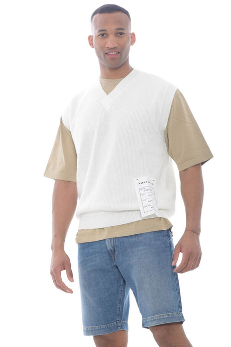 Amaranto gilet uomo in maglia