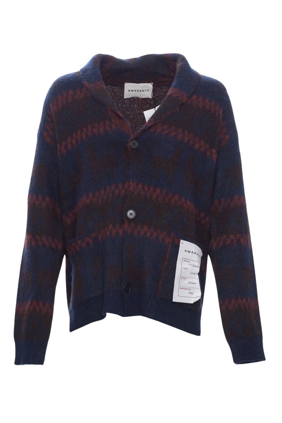 Amaranto cardigan uomo modello giacca