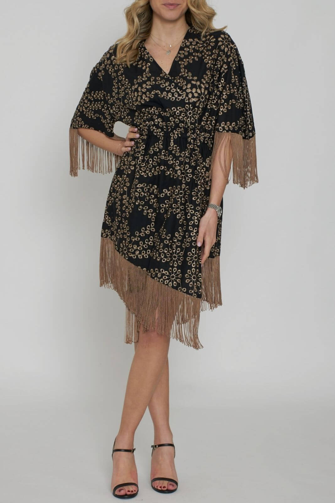 Brand Unique Women's Perforated Dress with Fringes