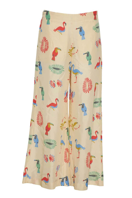 Balia pantalone donna seta stampa safari fronte