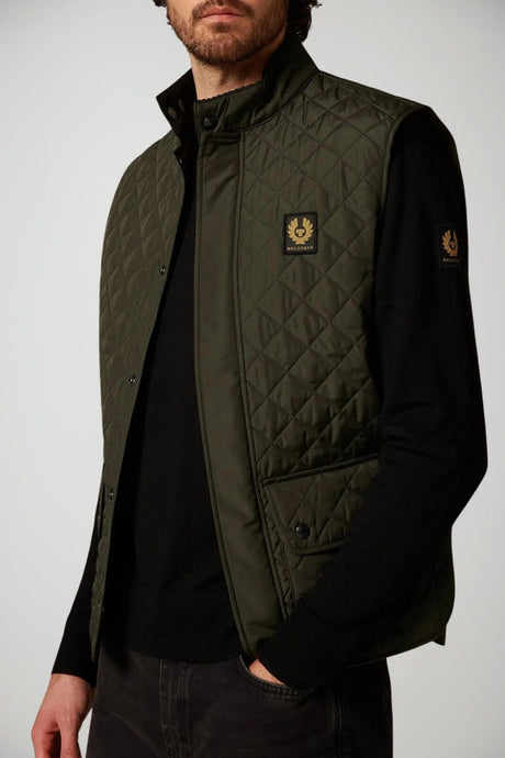 Belstaff Gilet Uomo trapuntato Relaxed fit / Oliva