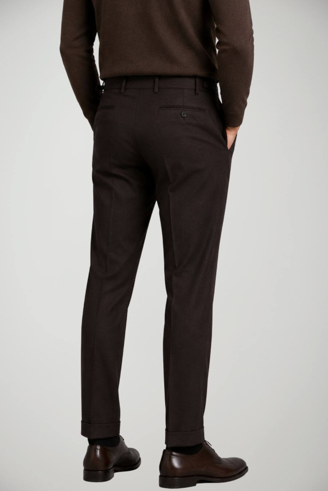 Berwich Pantaloni Uomo in lana con pences / Marrone