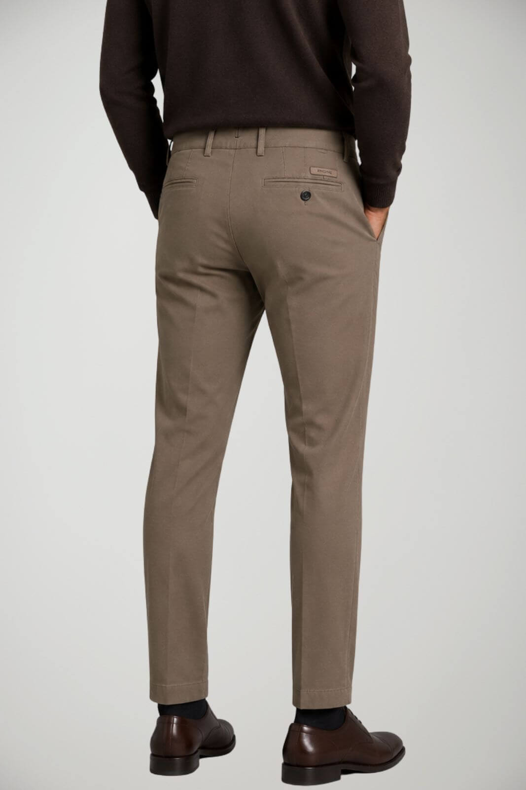 Berwich Pantaloni Uomo in Gabardina Slim Fit / Beige