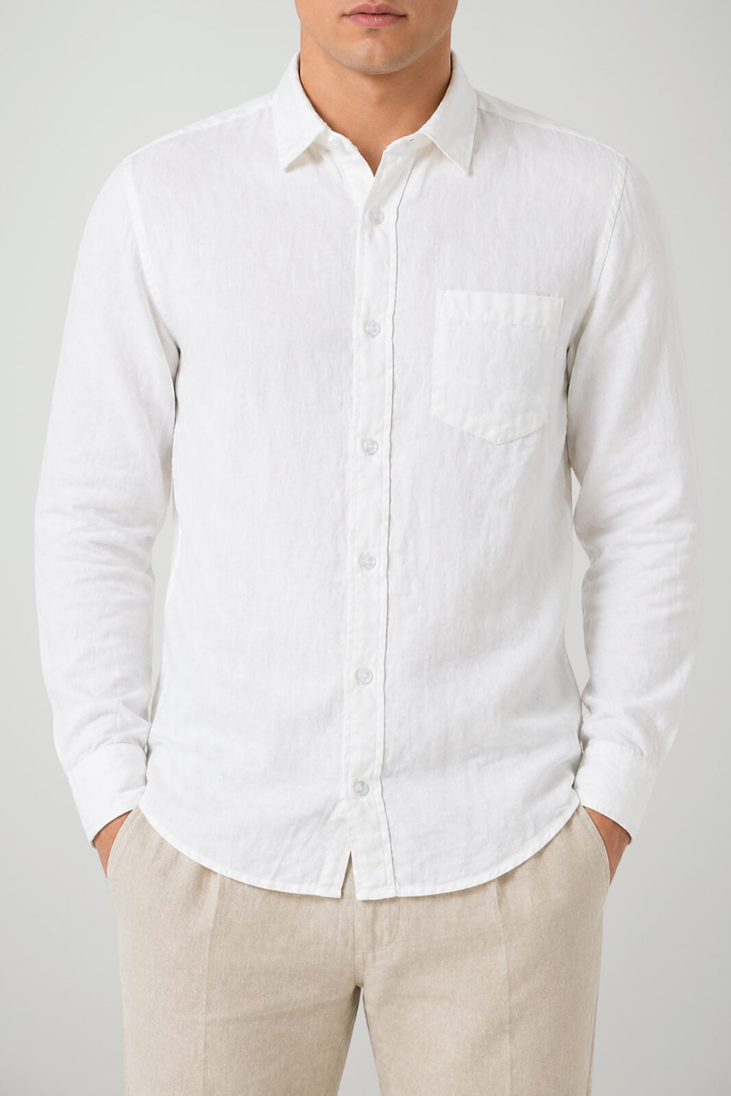 Blauer Camicia Uomo Lino Swan