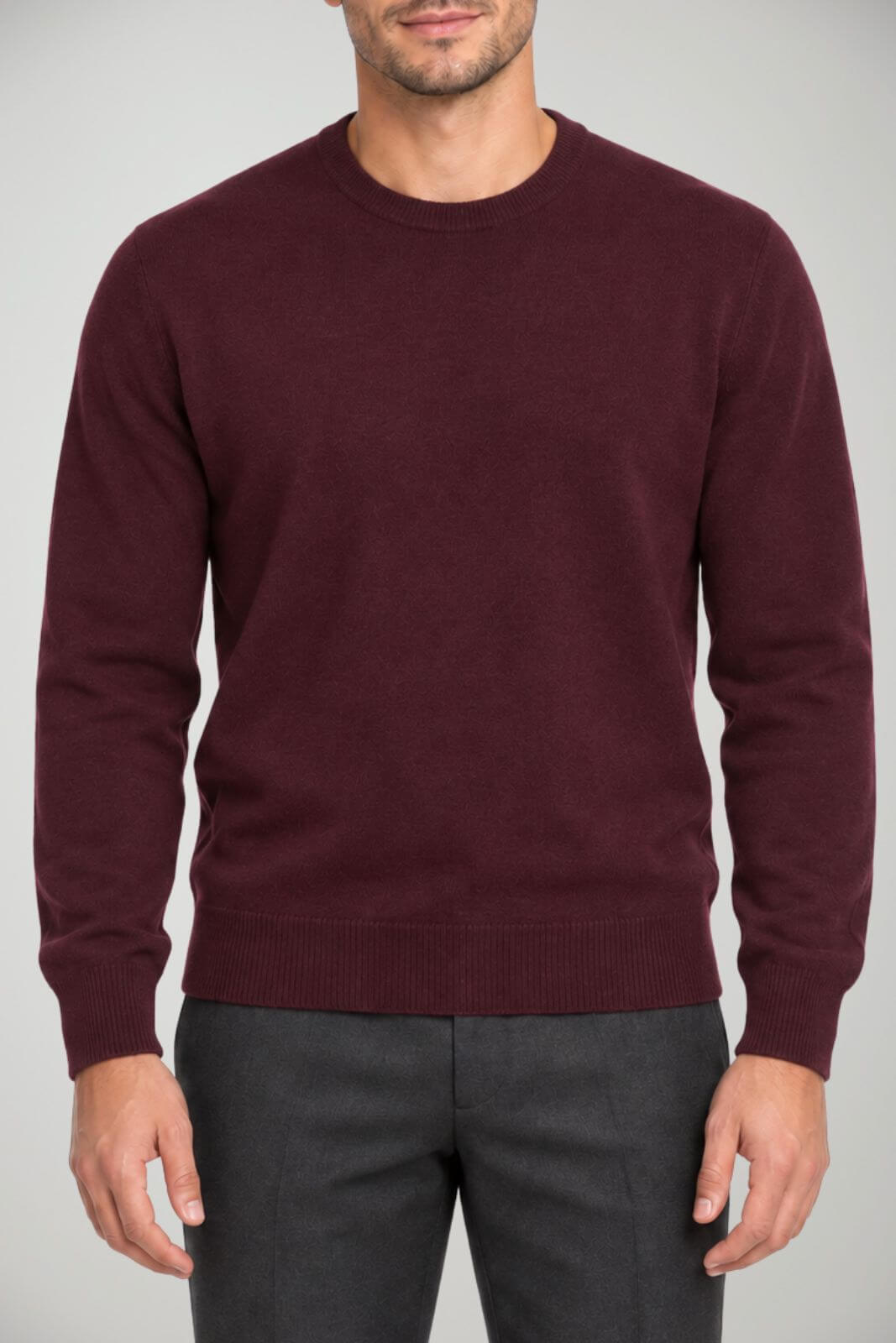 Blu Cashmere Maglia Uomo a girocollo / Bordeaux