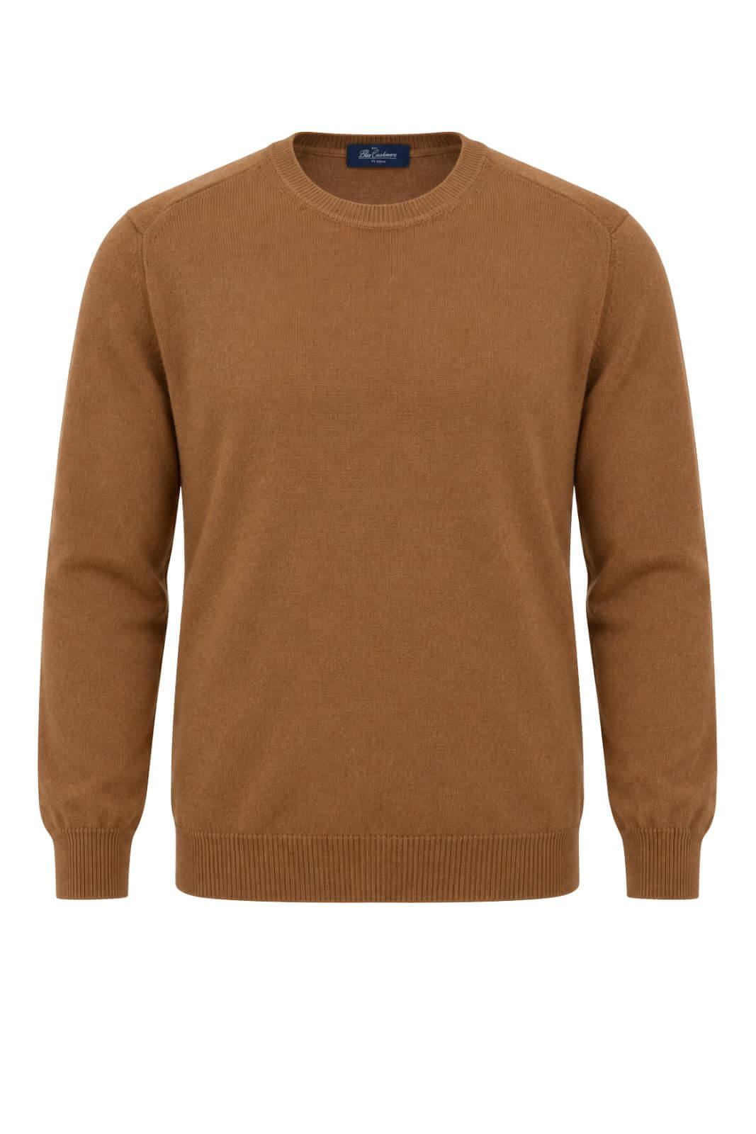 Blu Cashmere Maglia Uomo a girocollo / Caramello