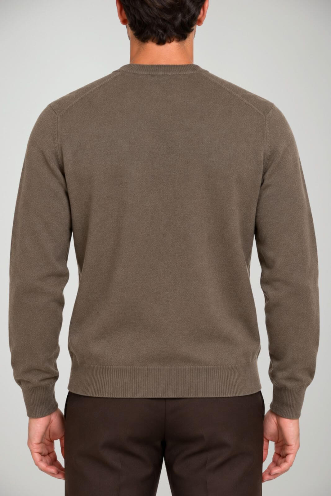 Blu Cashmere Maglia Uomo con intarsi a rombi / Tortora