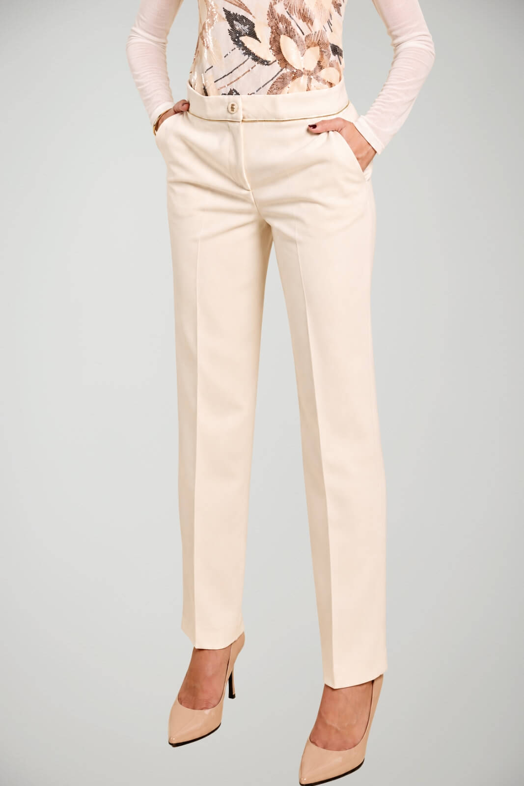 Blugirl Pantaloni Donna a Sigaretta in Punto Milano