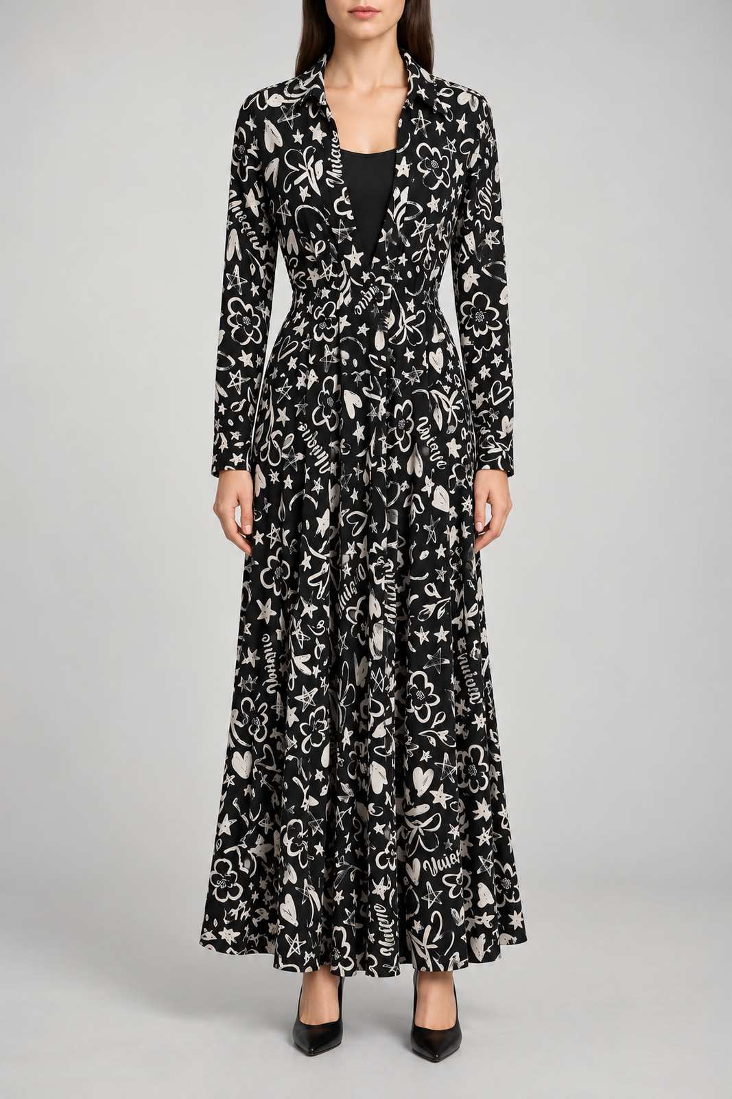 Brand Unique Abito Donna in crepe stampato