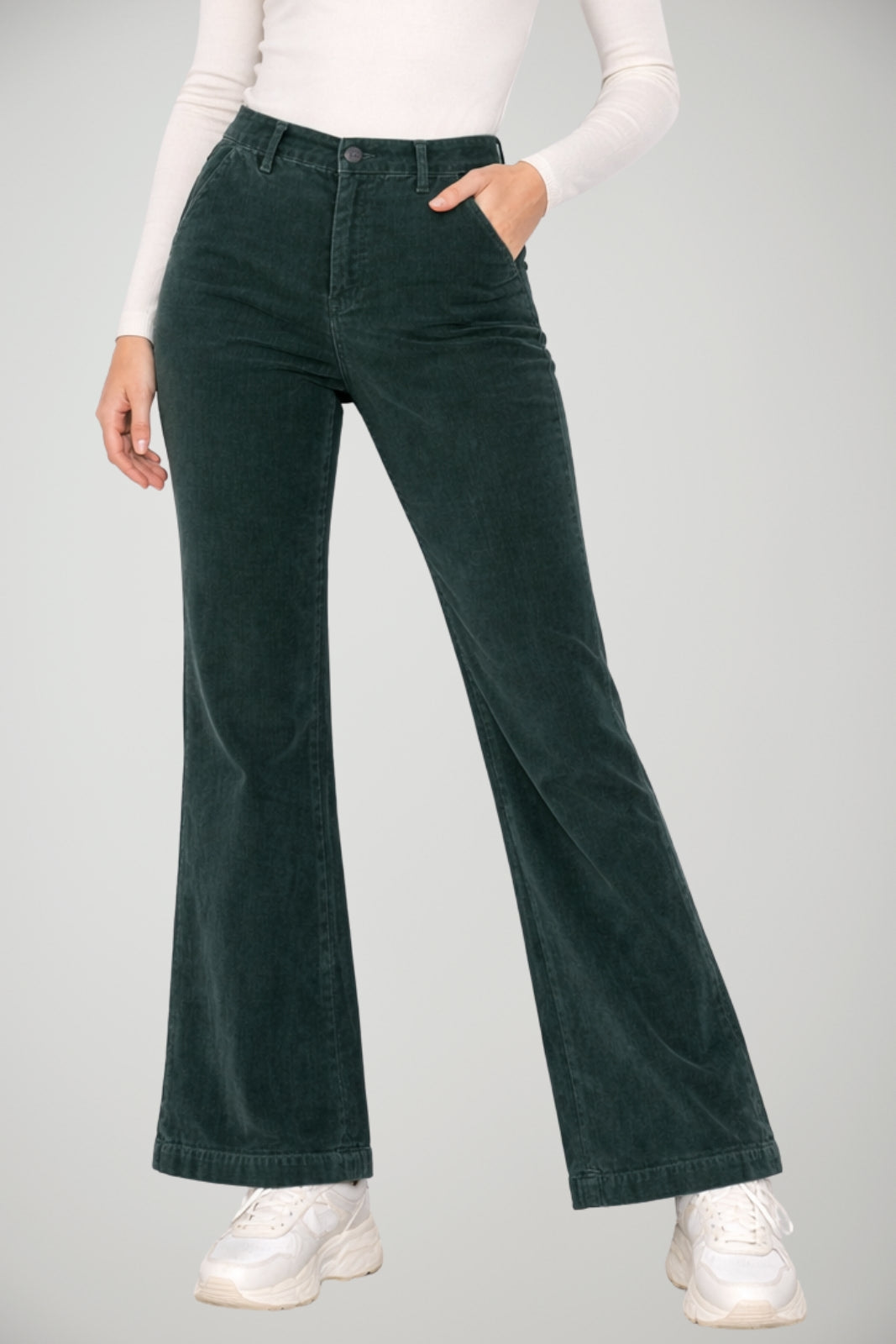 Pantaloni da donna Briglia in velluto con tasche francesi