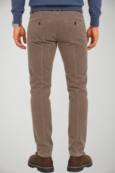 Briglia 1949 men's slim fit micro-textured velvet chinos