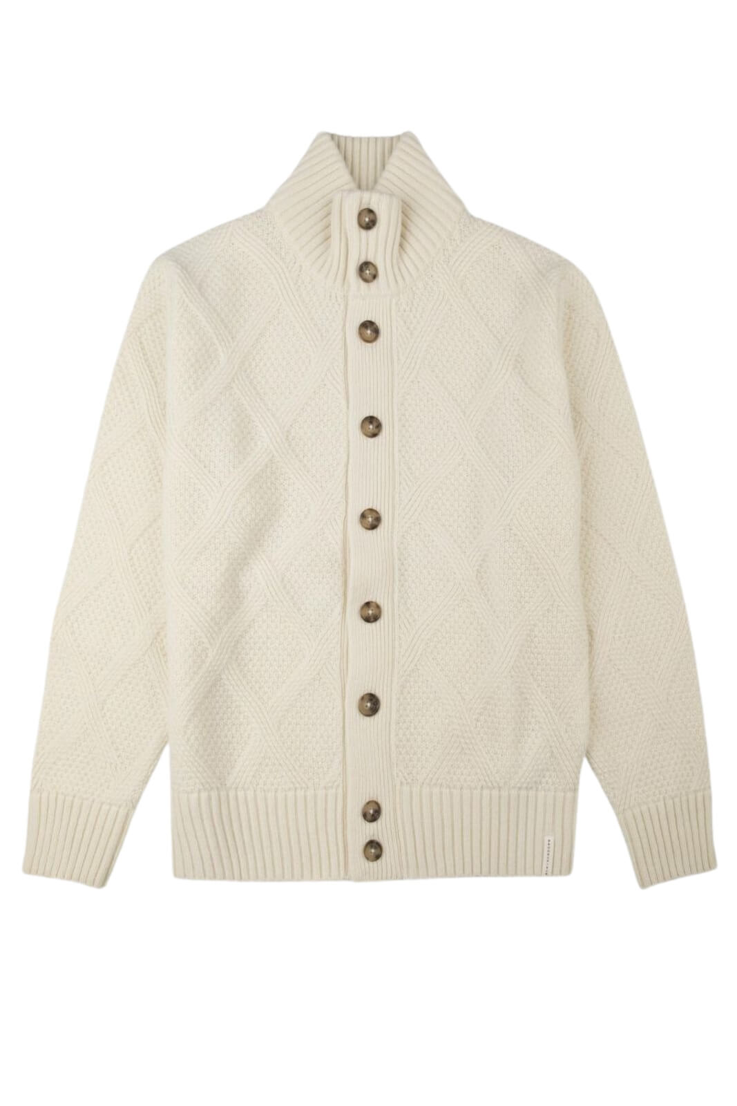 Cardigan da uomo Brooksfield in lana collo alto fronte
