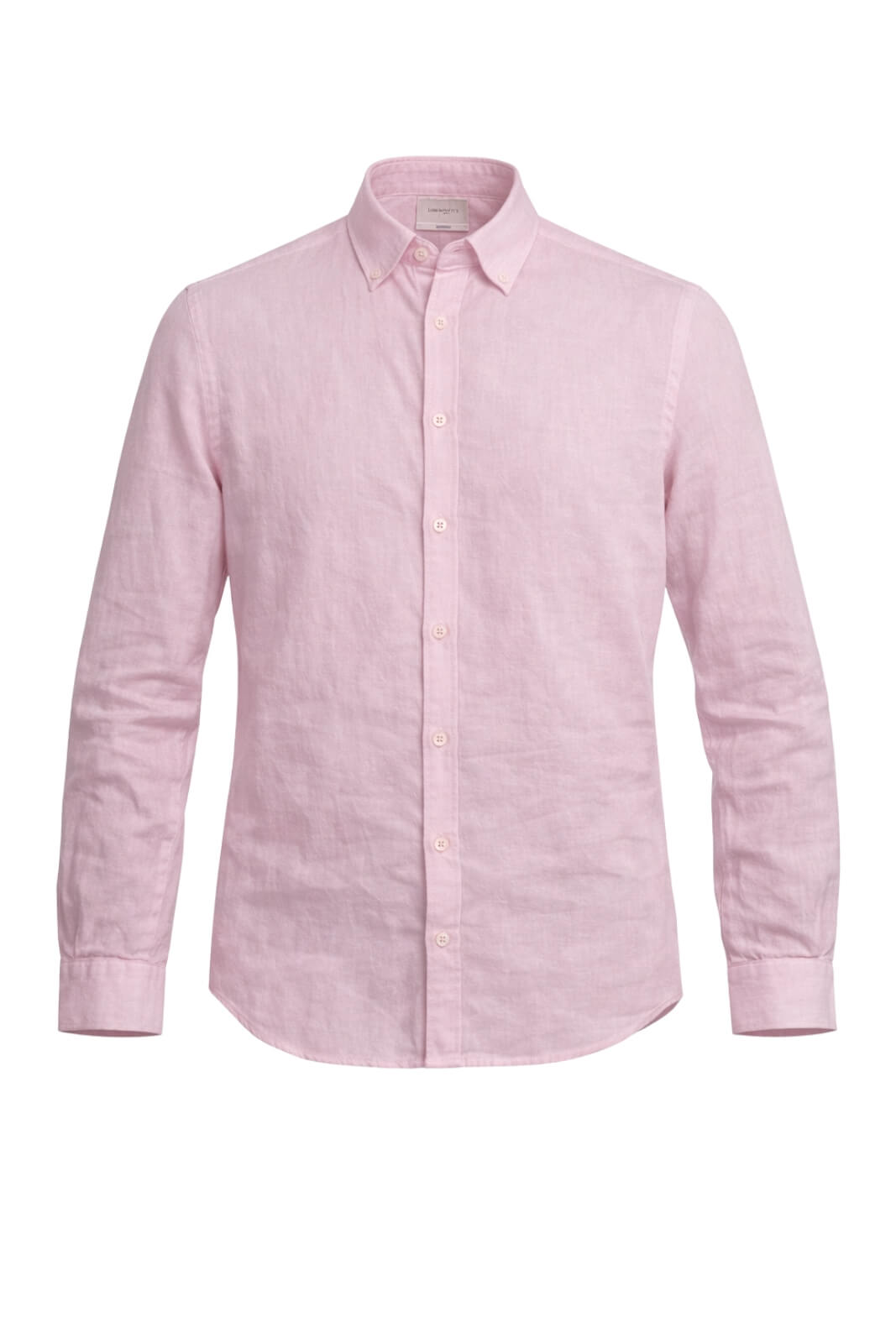 Camicia da uomo Brooksfield in lino a maniche lunghe con logo