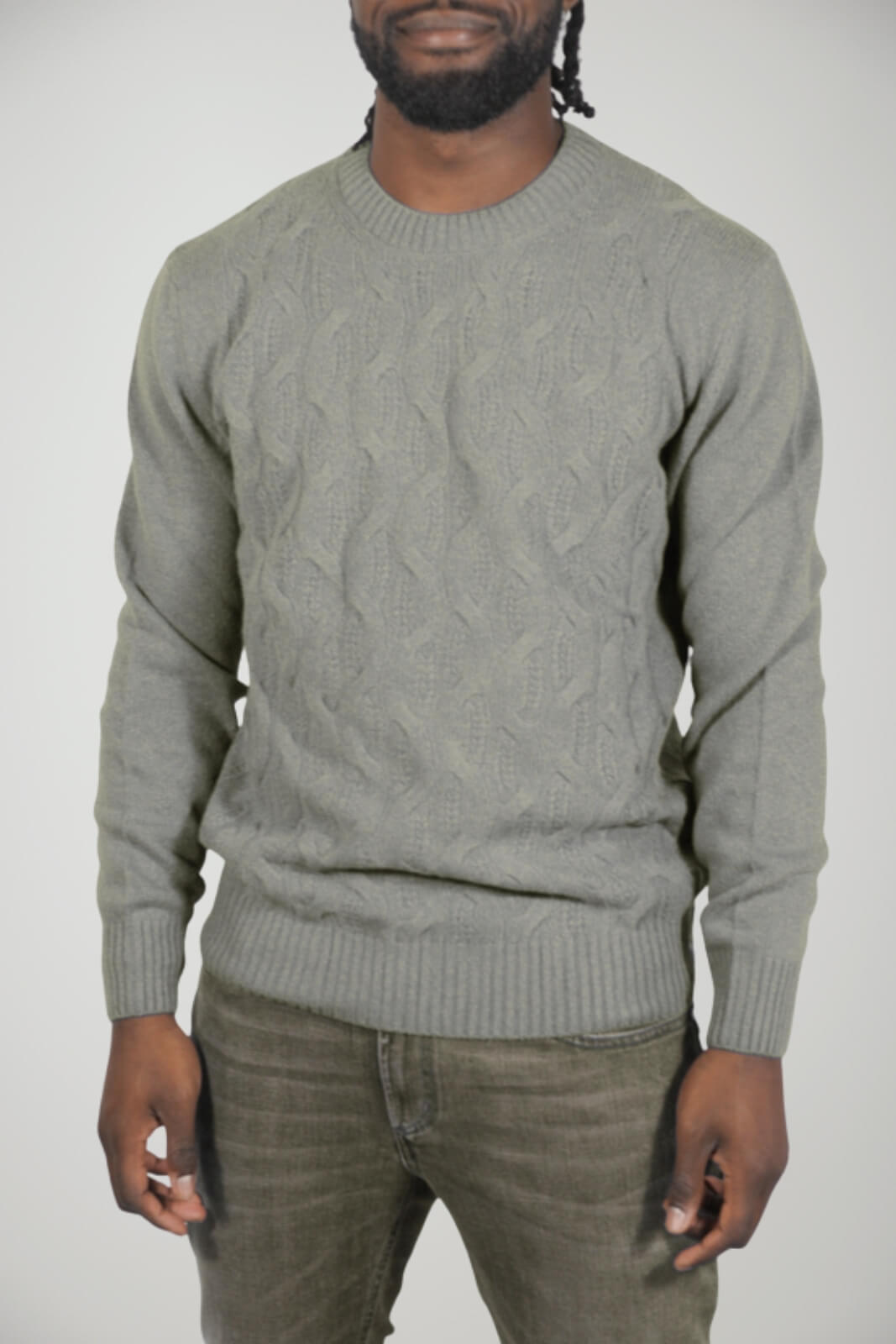 Maglione Brooksfield da uomo in lana a trecce fronte 1