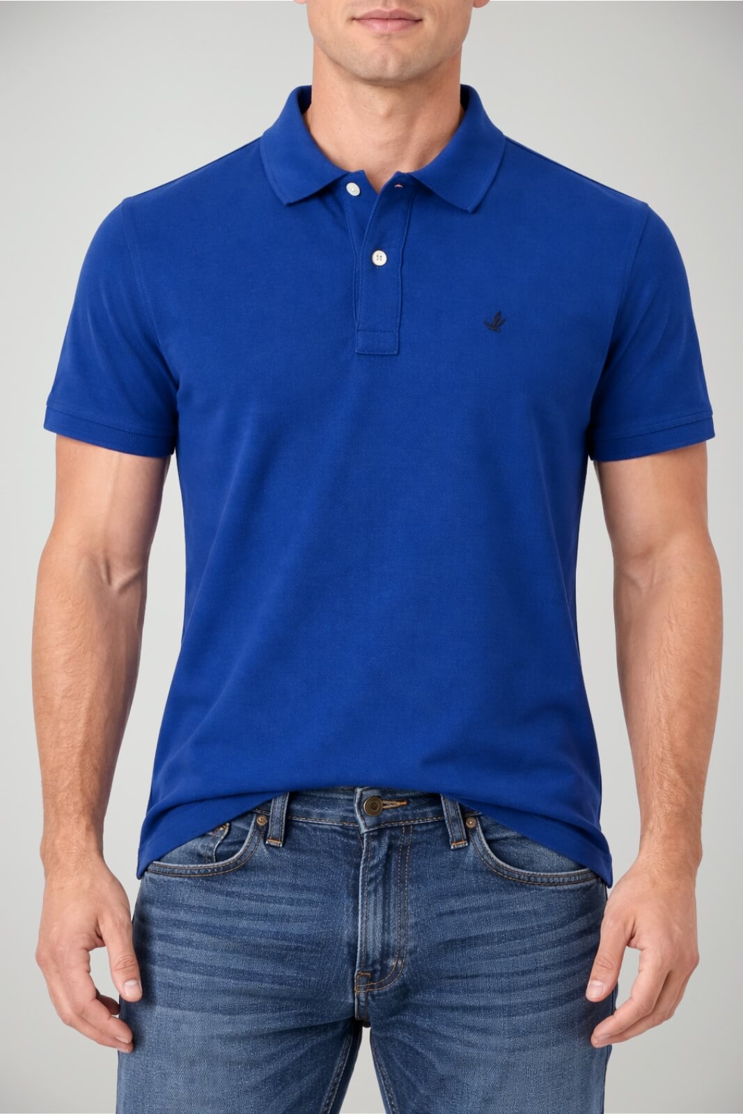 Polo uomo Brooksfield in pique con logo e maniche corte