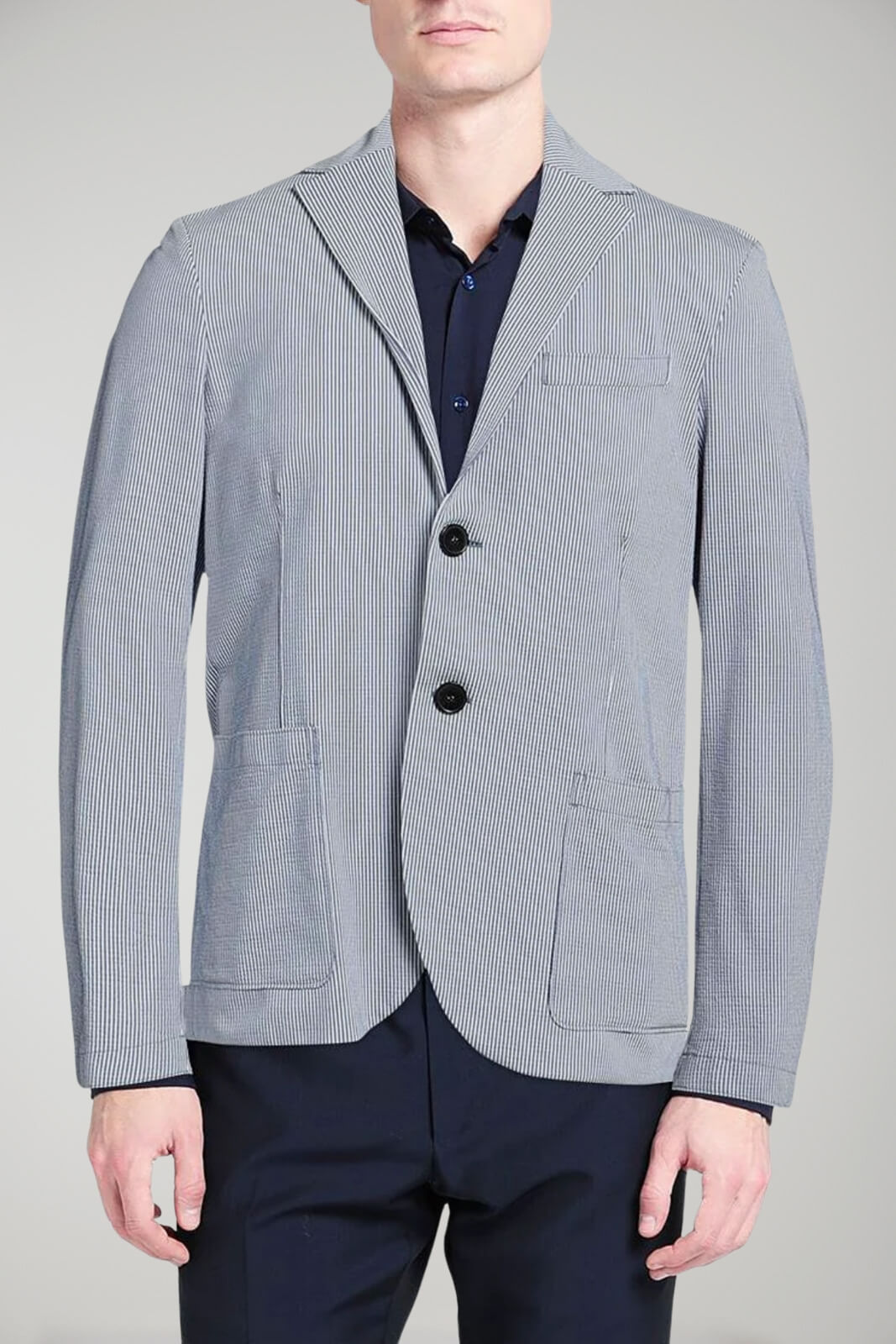 Harris Wharf London Men's Coolmax Seersucker Jacket