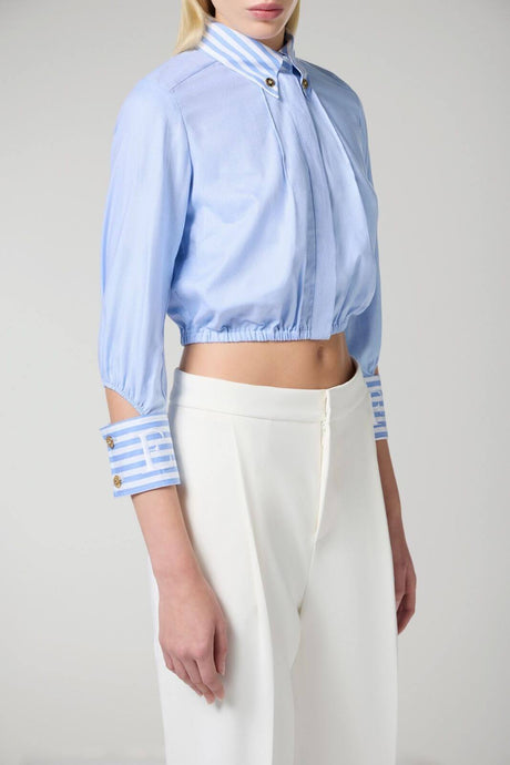 Elisabetta Franchi women's poplin shirt with striped details