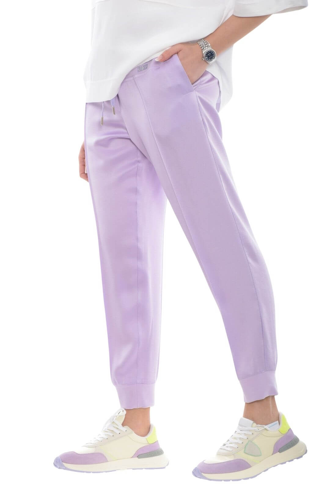 VDP pantaloni donna da jogging in raso