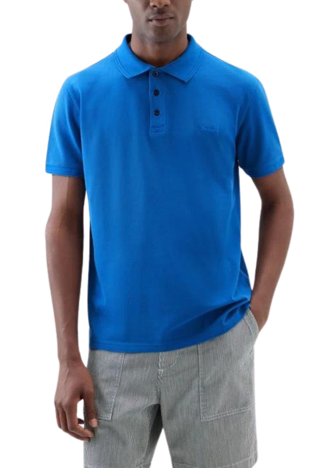 Woolrich Mackinack men's polo shirt, garment dyed, in stretch cotton piqué