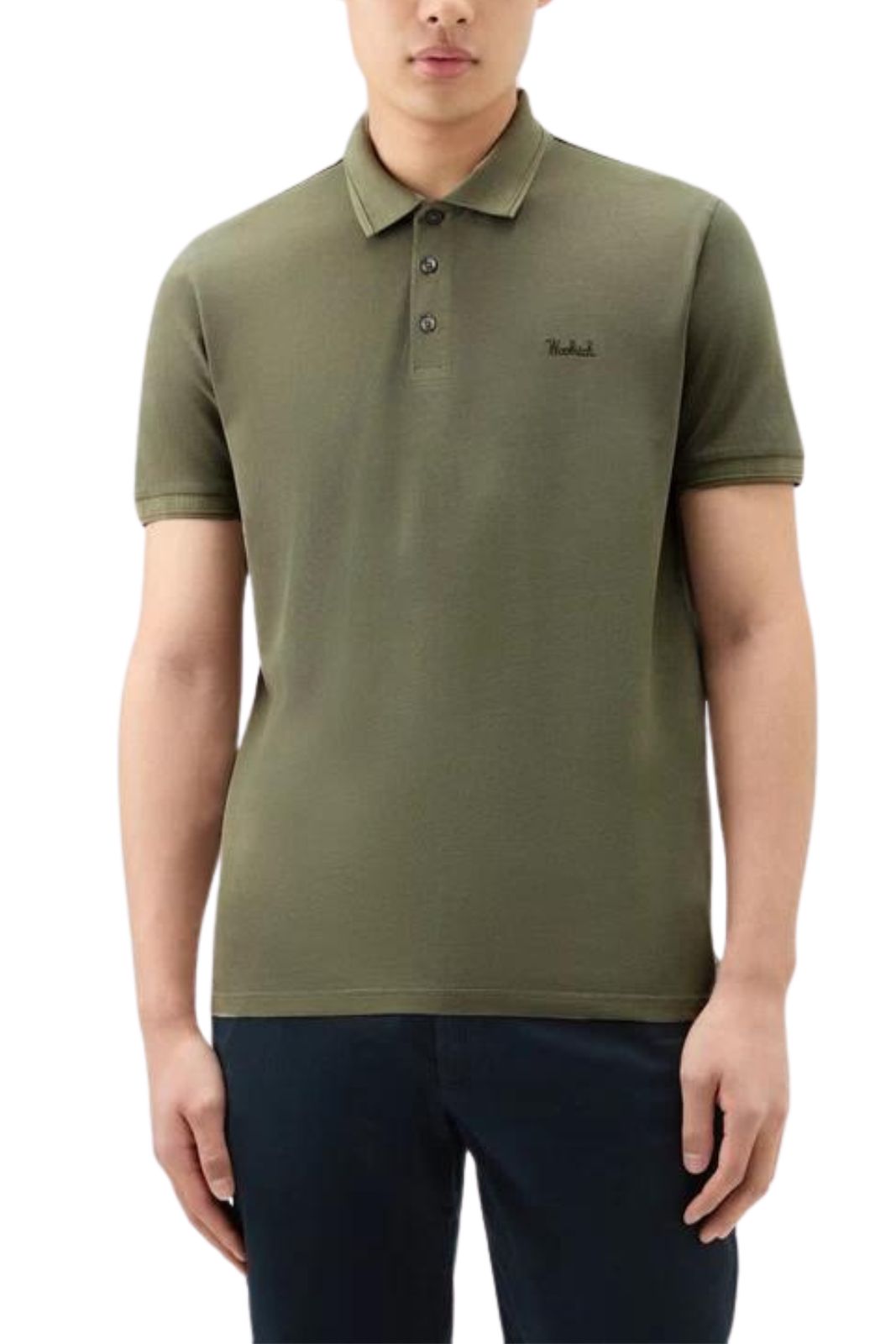 Polo de hombre Woolrich Mackinack teñido en prenda en piqué de algodón elástico