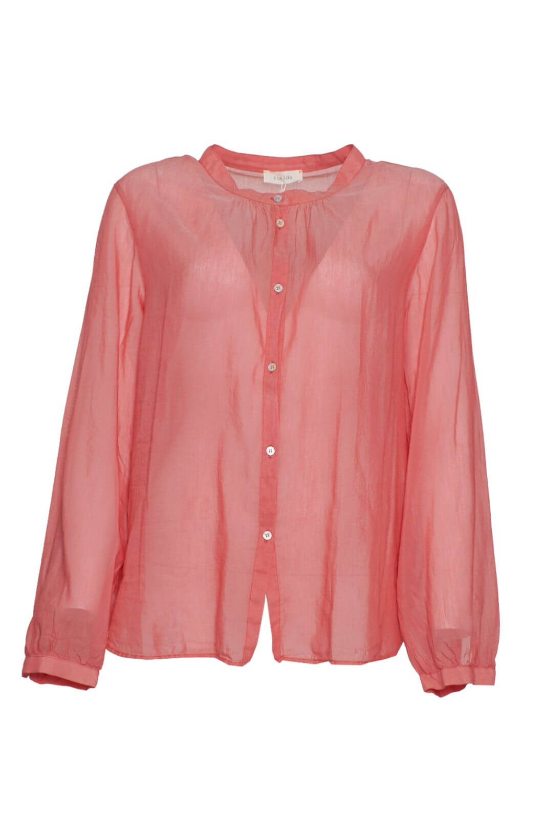 Zhelda Camicia Donna coreana in voilè di cotone e seta