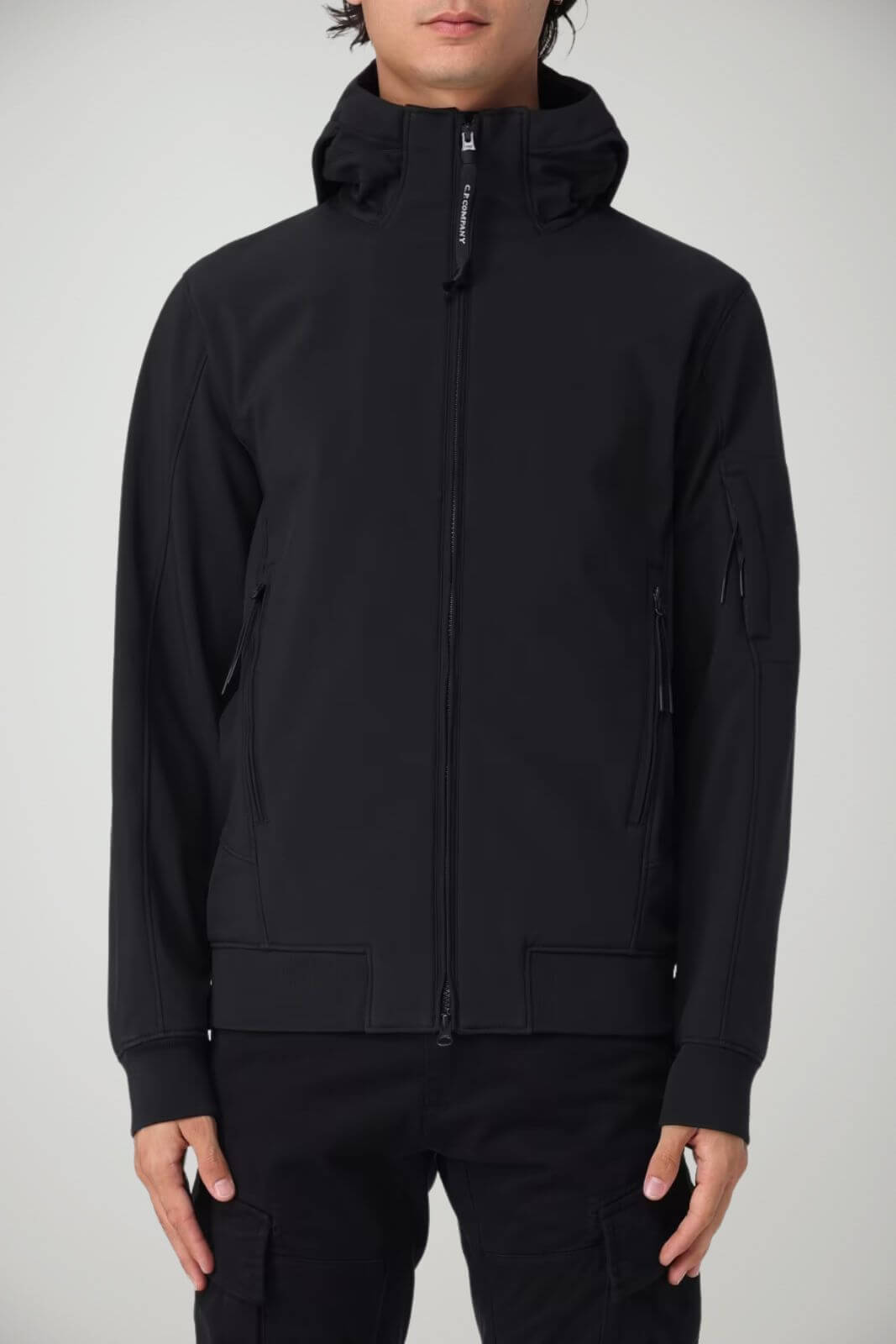 CP Company Giacca Uomo in nylon stretch con lente / Nero