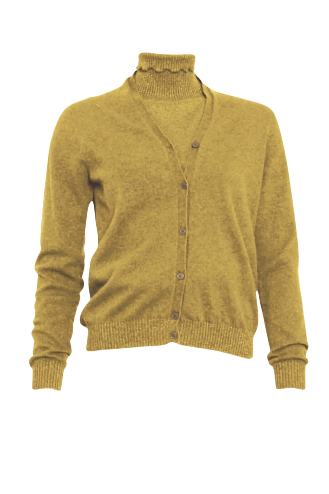 Cardigan e Dolcevita Camilla Clodel fronte beige