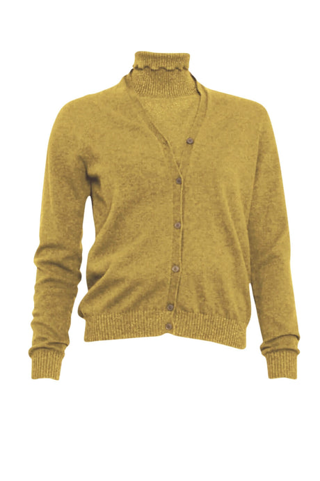Cardigan e Dolcevita Camilla Clodel fronte beige