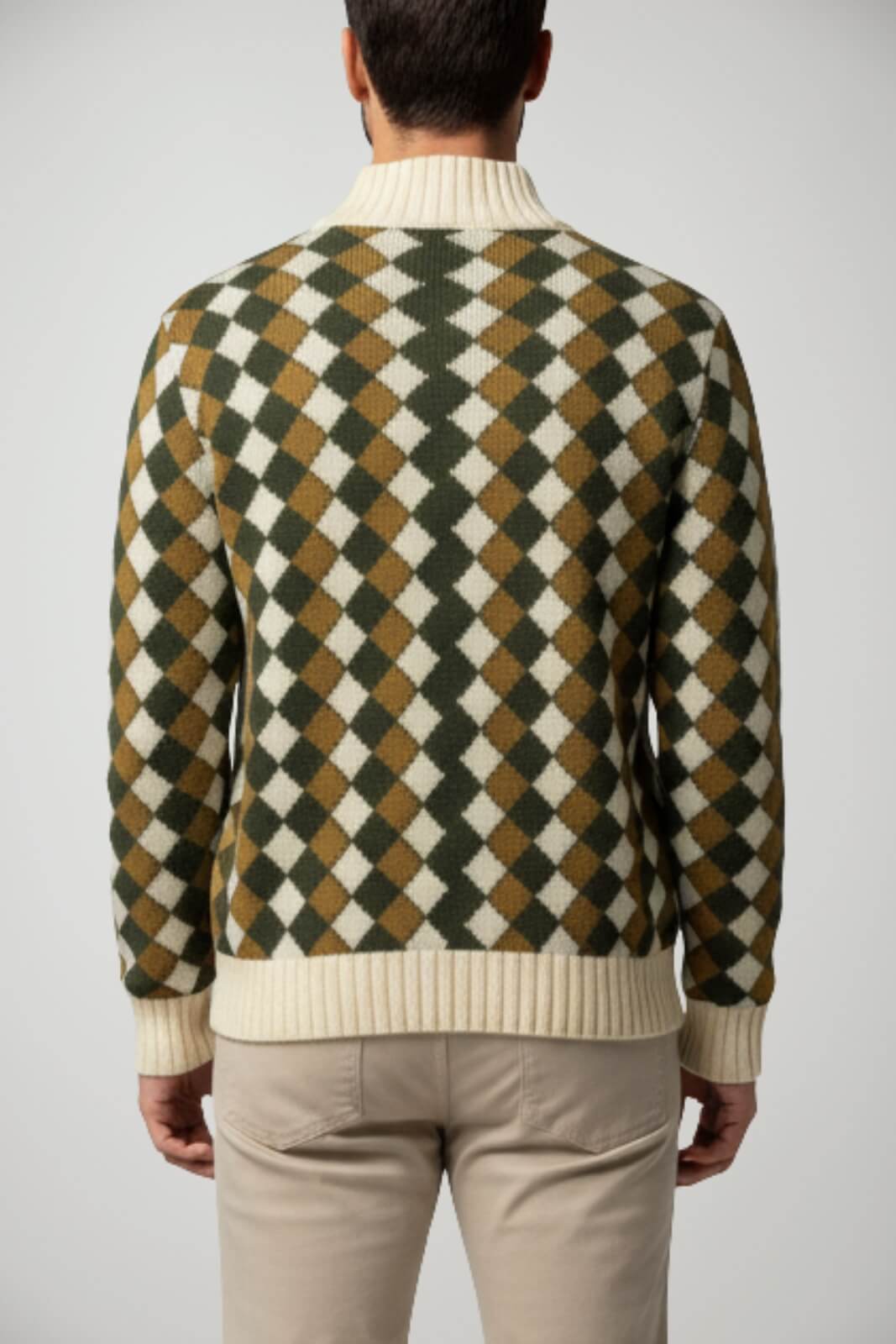 Cardigan da uomo Cashmere Company in lana a losanghe