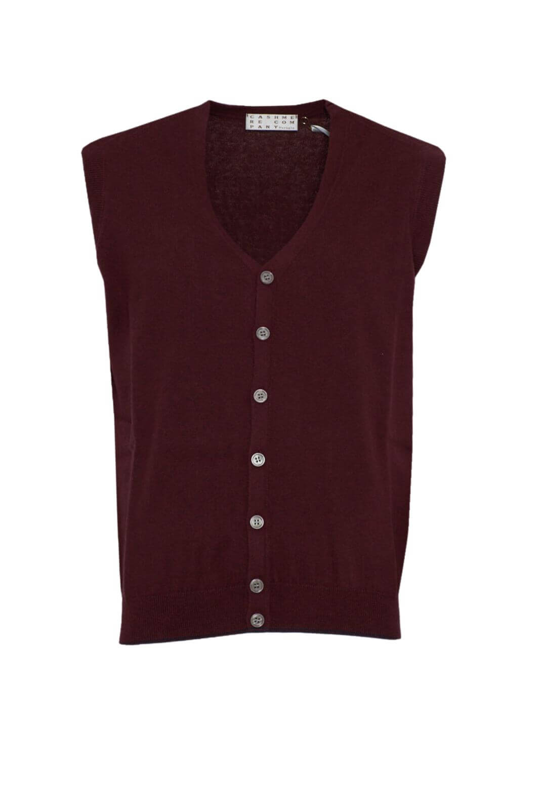 Gilet da uomo Cashmere e Company in misto cashmere fronte colore bordeaux