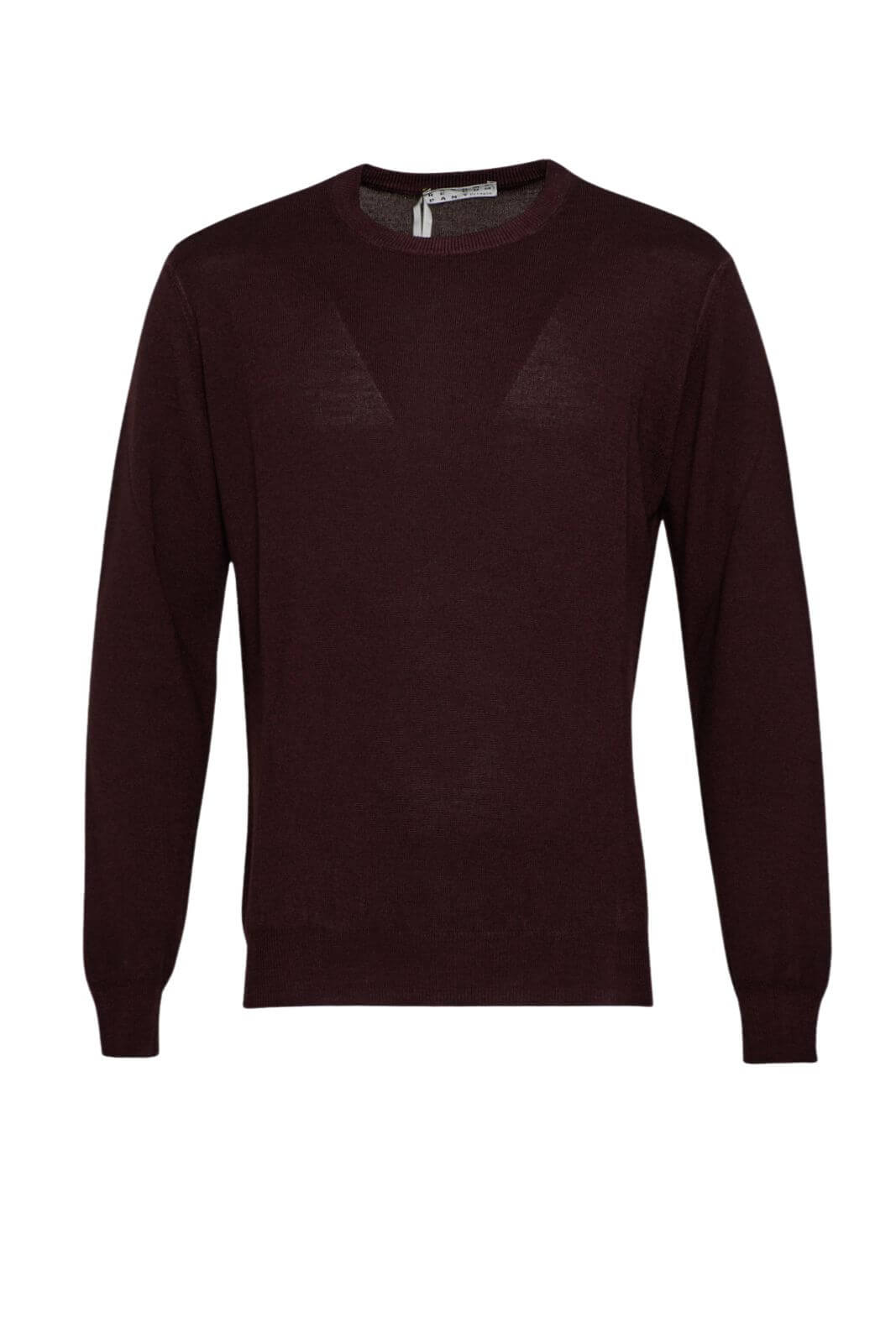 Maglia da uomo Cashmere e Company a girocollo in lana merino a tinta unita fronte