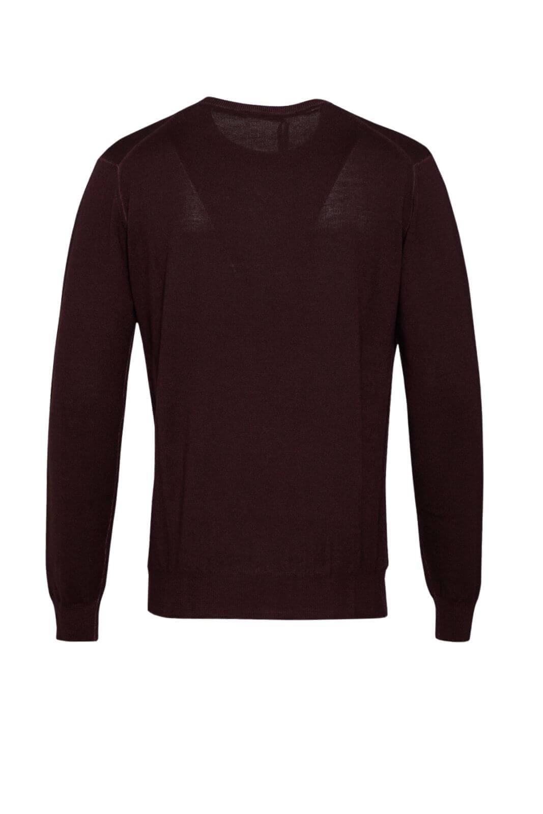 Maglia da uomo Cashmere e Company a girocollo in lana merino a tinta unita retro