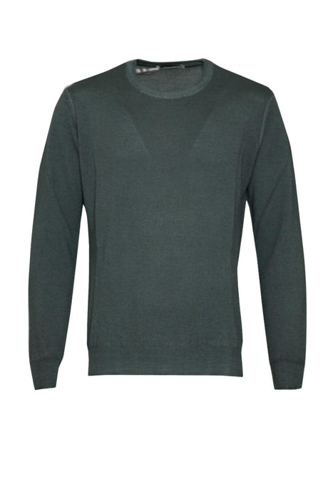 Maglia da uomo Cashmere e Company a girocollo in lana merino a tinta unita fronte verde